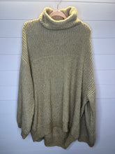 Load image into Gallery viewer, Large Scoop Brown Turtle Neck Sweater Dress/ Tunic
