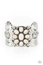 Load image into Gallery viewer, Silver White Stone Cuff Bracelet
