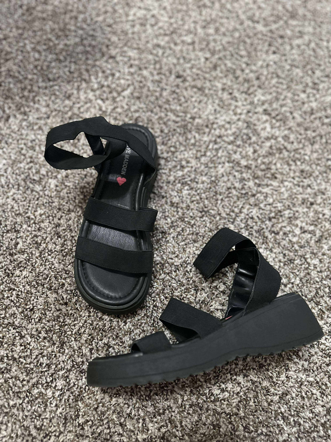 Size 5 Steve Madden Black Platform Wedge Sandals