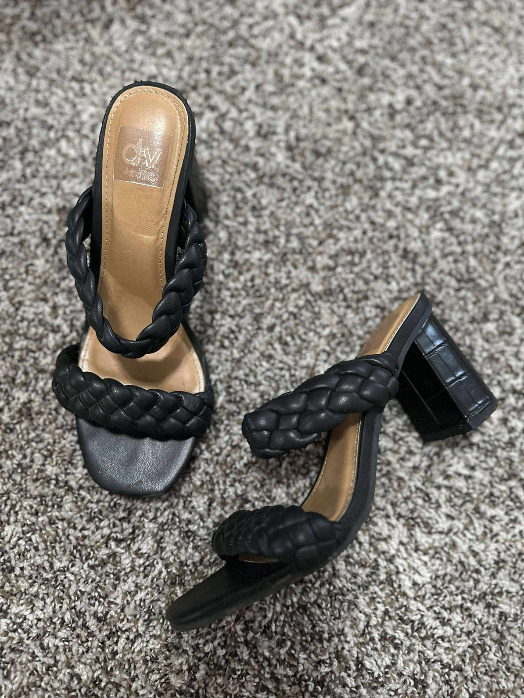 7.5 Dolce Vita Black Braided Heels