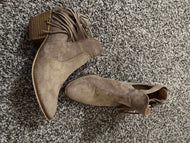 Size 8 Brown Fringe Booties