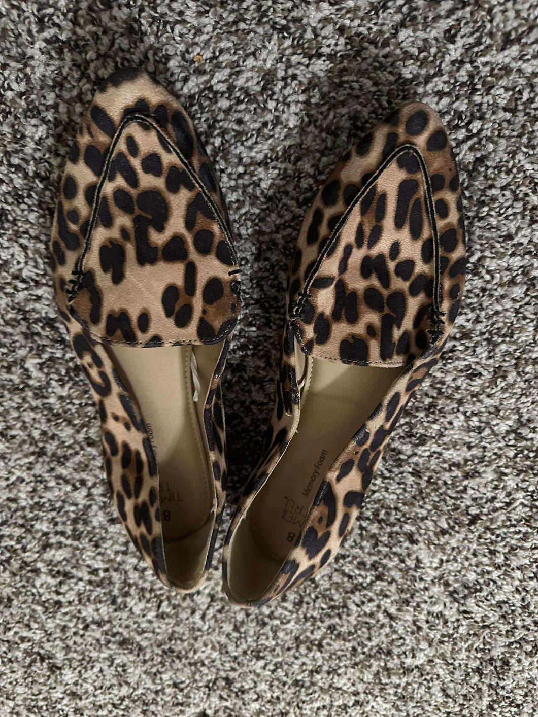 Size 8 Time & Tru Pointy Toe Leopard Flats