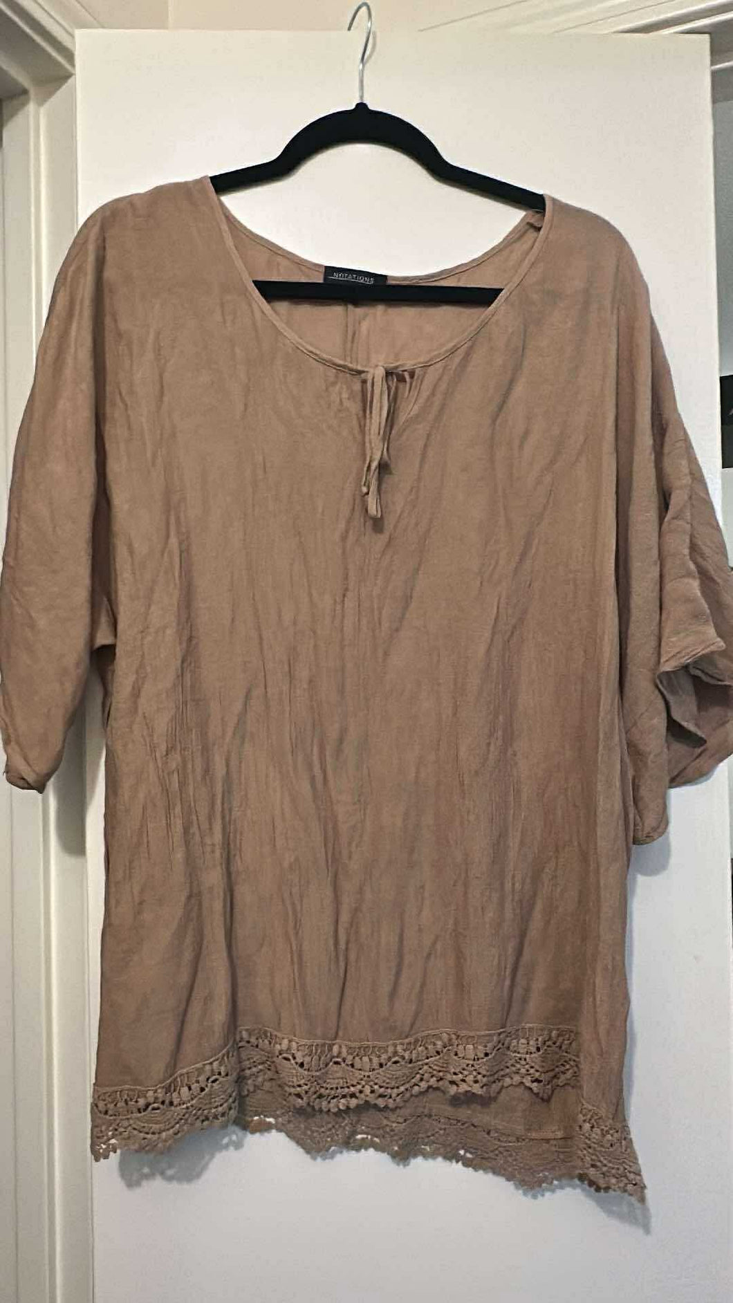 XL Notations Boho Ruffle Top