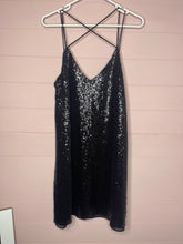 Load image into Gallery viewer, Large Impressions Boutique NWT Black Sequin Strappy Slip Dress
