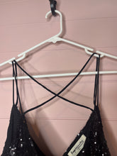 Load image into Gallery viewer, Large Impressions Boutique NWT Black Sequin Strappy Slip Dress
