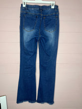 Load image into Gallery viewer, Size 28 A Loves A Stretchy Boot Cut Raw Hem Denim Jeans
