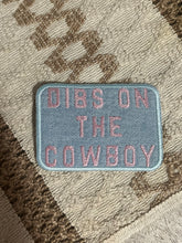 Load image into Gallery viewer, Vintage Light Wash Wrangler Denim Dibs On The Cowboy Embroidered Iron On Patch
