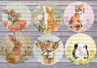 Watercolor Animals Spring Cardstock For Car Freshies