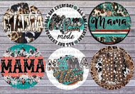 Western Teal Cow Print Mama Cardstock For Car Freshies