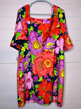 Load image into Gallery viewer, Size 16 Trina Turk NWT Plus Size  Kanan Square Neck Ruffle Sleeve Shift Dress
