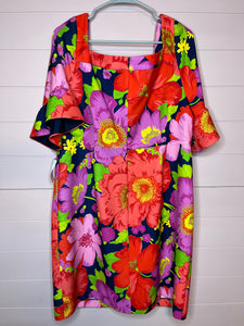 Size 16 Trina Turk NWT Plus Size  Kanan Square Neck Ruffle Sleeve Shift Dress