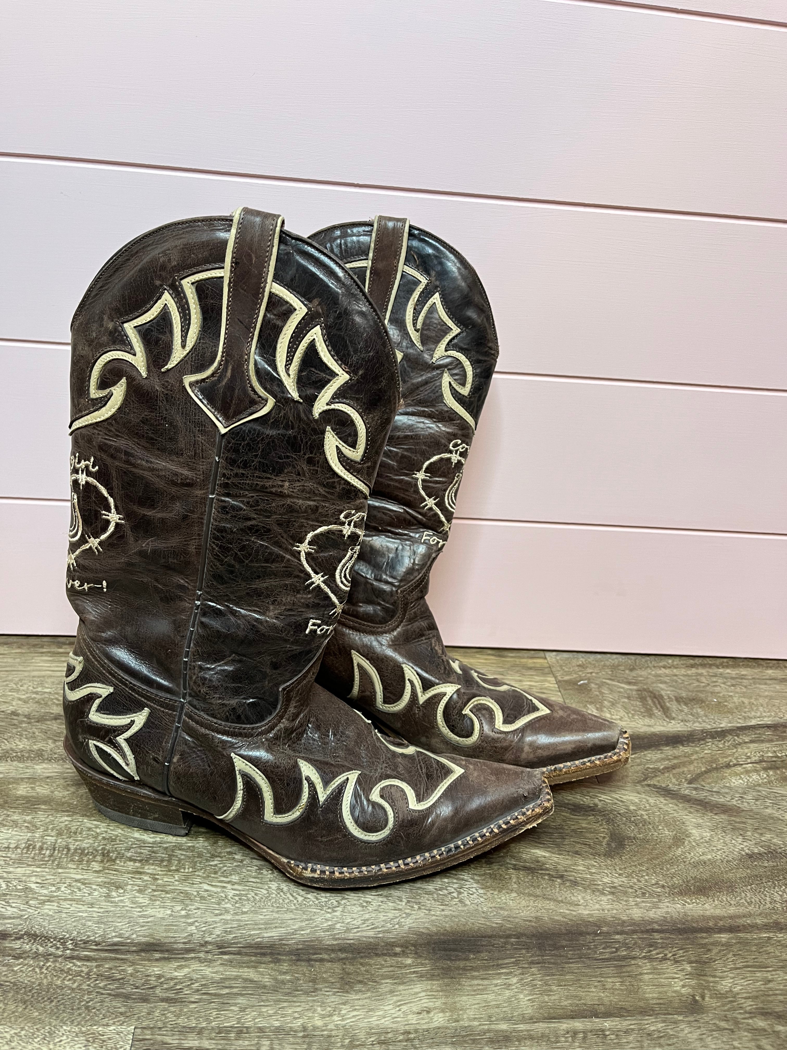 Size 7 Pecos Bill Cowgirl Forever Pointy Toe Cowboy Boots Thrifty Babes