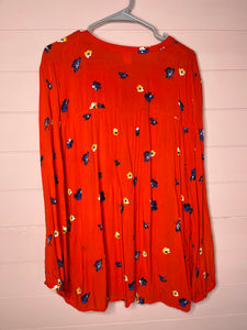 XL Old Navy Red Floral Top