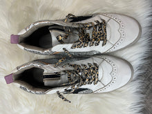 Load image into Gallery viewer, Size 10 Shu Shop Silver Glitter Leopard High Top Sneakers
