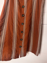 Load image into Gallery viewer, Large Entro Orange Striped Linen Button Front Dress
