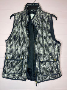 Large Cambridge Black & Tan Quilted Puffer Vest