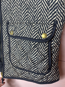Large Cambridge Black & Tan Quilted Puffer Vest