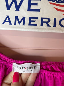 2X First Love Hot Pink Off Shoulder Plus Size Top