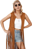 Large Western Boho Fringe Vest