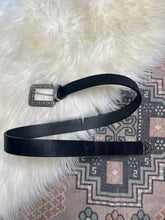 Load image into Gallery viewer, Small/ Medium Black &amp; Silver Western Belt
