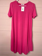 Load image into Gallery viewer, Small Zenana NWT Hot Pink Short Sleeve T-Shirt Dress
