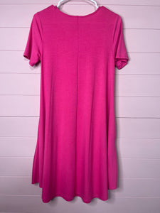 Small Zenana NWT Hot Pink Short Sleeve T-Shirt Dress