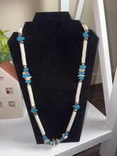Load image into Gallery viewer, Boho Shell Turquoise Silver Necklace
