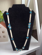 Boho Shell Turquoise Silver Necklace