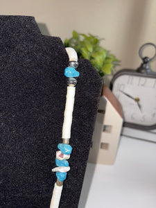 Boho Shell Turquoise Silver Necklace
