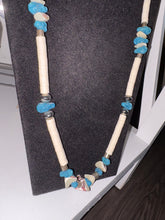 Load image into Gallery viewer, Boho Shell Turquoise Silver Necklace
