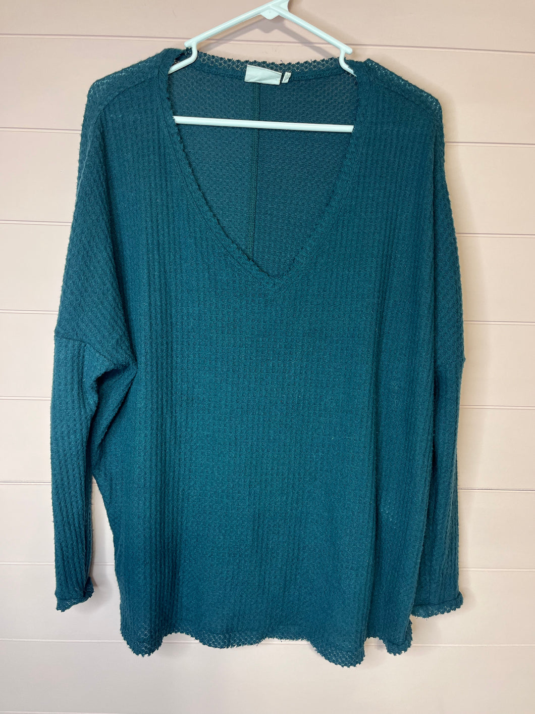 Small Urban Outfitters Out From Under Dark Teal Waffle Knit Top