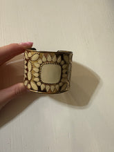 Load image into Gallery viewer, Boho Western Ivory &amp; Gold Thick Bangle
