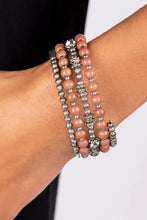 Load image into Gallery viewer, Boho Brown &amp; Silver Western Coil Bracelet
