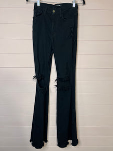 Size 5 Fashion Nova Black Distressed Bell Bottoms