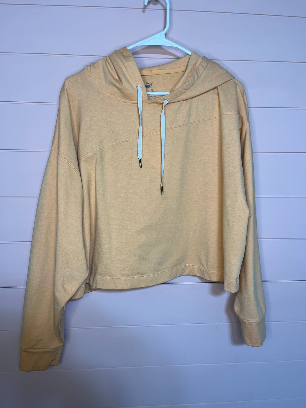 XL Puma Orange Cropped Hoodie Sweatshirt