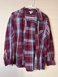 XL (16-18) Time & Tru Women’s Button Up Flannel Shirt