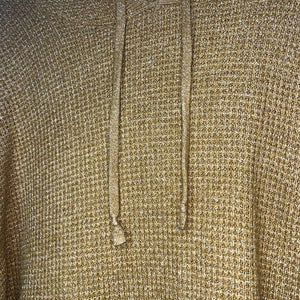 Large Aerie Golden Brown Waffle Knit Soft Hoodie Shirt