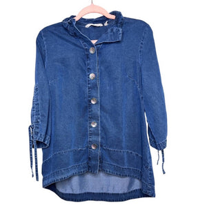 Petite Small Soft Surroundings Petite Denim Button Front Top