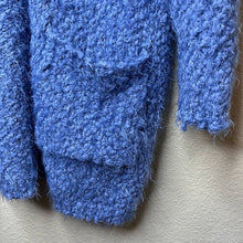 Load image into Gallery viewer, Small Altar’d State Blue Popcorn Knit Fuzzy Cozy Cardigan
