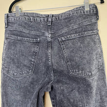Load image into Gallery viewer, Size 12 Old Navy O.G. Straight High Rise Black Acid Wash Jeans
