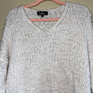 Small Lulus Ivory Chunky Knit V-Neck Sweater Top