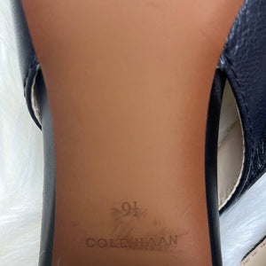 Sz 9.5B Cole Haan Black Cadee Pointed Sling Back Heels Shoes