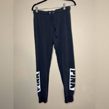 Load image into Gallery viewer, Medium PINK Victoria’s Secret Black Jogger Sweatpants
