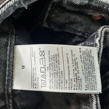 Load image into Gallery viewer, Size 12 Old Navy O.G. Straight High Rise Black Acid Wash Jeans
