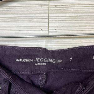 Size 2 Chicos Dark Purple Denim Jeggings Skinny Jeans