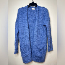Load image into Gallery viewer, Small Altar’d State Blue Popcorn Knit Fuzzy Cozy Cardigan
