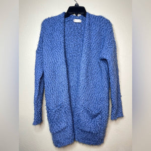 Small Altar’d State Blue Popcorn Knit Fuzzy Cozy Cardigan
