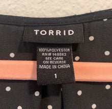 Load image into Gallery viewer, Torrid Black and White Polka Dot Sheer Tank
