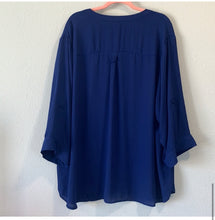 Load image into Gallery viewer, Torrid Navy Blue Pocket Blouse
