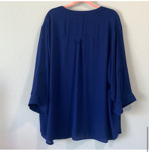 Torrid Navy Blue Pocket Blouse